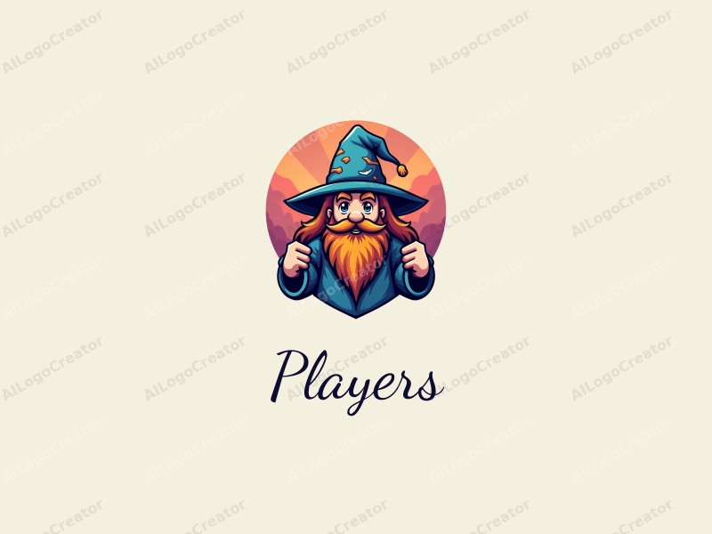 playful design features a vibrant and colorful representation of a player and game character, incorporating elements of an adventurer and a wizard, combined with a clean and simple background.