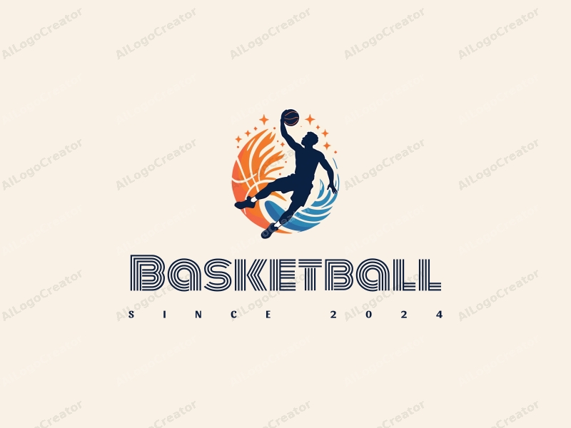 playful design features a dynamic basketball silhouette, an athlete in mid-dunk, and cheering elements combined with a clean background.