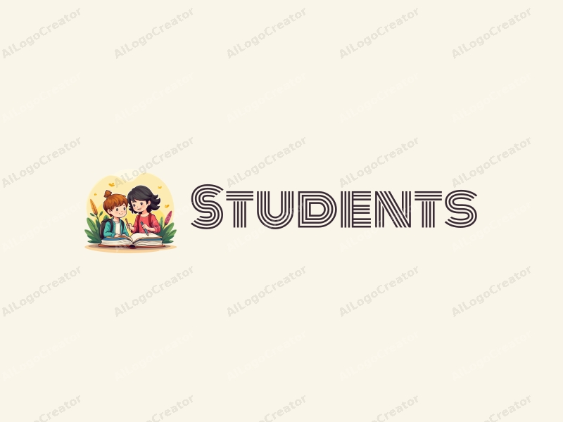 playful design features vibrant colors, stylized students and school elements, along with books and paintbrushes, combined with a clean and harmonious background.