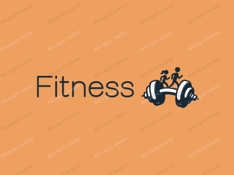 modern design features stylized dumbbells and running figures, combined with a clean background and a harmonious layout.