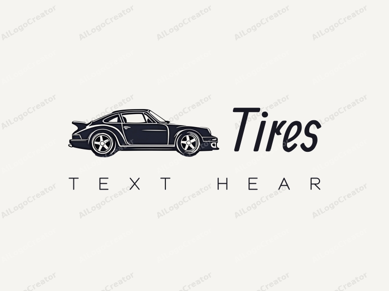 a modern design featuring a stylized car silhouette, overlapping tires and wheels, combined with a clean background.