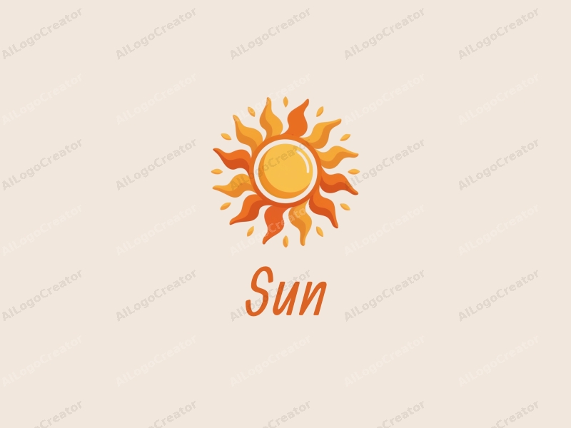 playful design features a stylized sun with radiant rays, warm glowing elements, and a clean background.