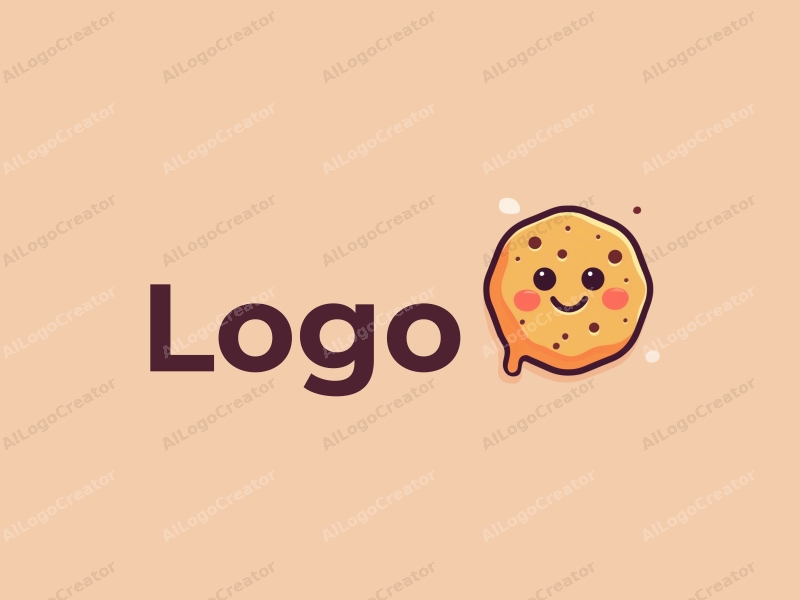 modern design features a stylized pancake with a smiling face, combined with a clean background and a harmonious composition.