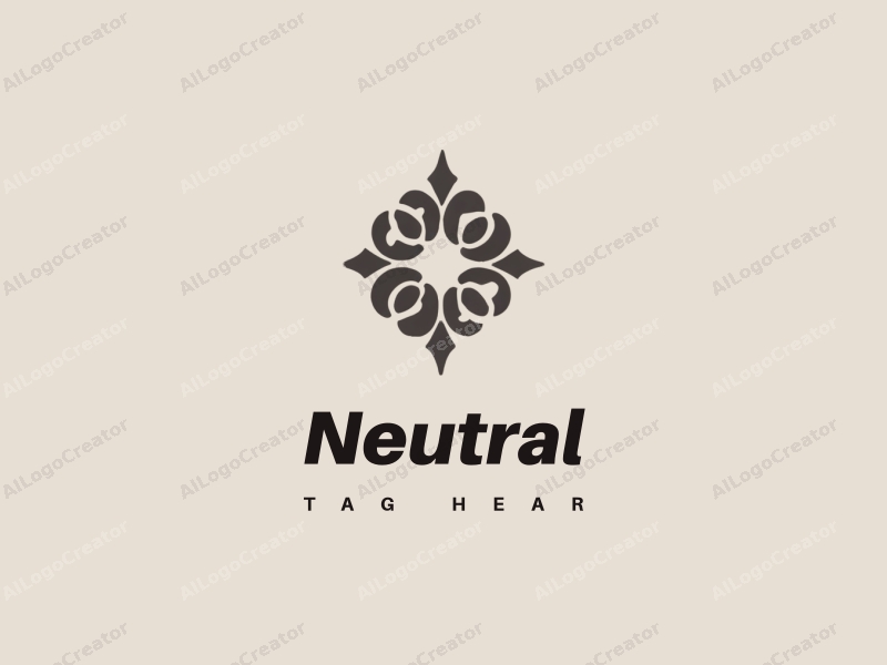 minimalist design features balanced geometric shapes representing connection and wisdom, with a neutral color palette and a clean background.