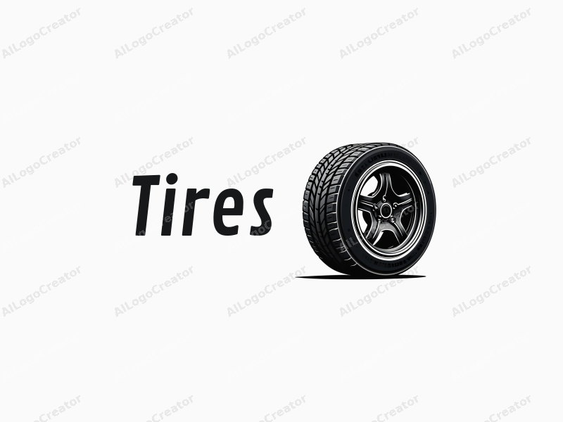 modern design features a stylized tire and car tire silhouette, combined with market outlines, set against a clean black background.