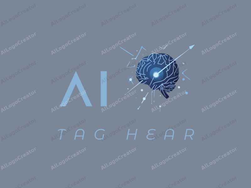 a modern minimalist design featuring abstract representations of intelligence and algorithms, interconnected data points, and network lines, combined with a clean blue and gray background.