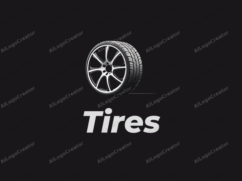 modern design features a stylized tire and car tire, integrated with a football motif, using a clean and simple composition against a black background.