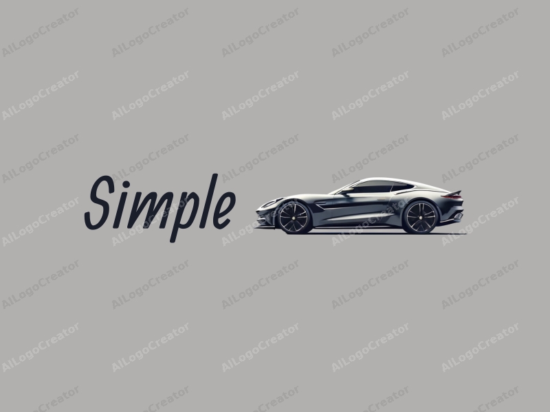 minimalist design features a sleek car silhouette, polished surfaces, and a clean background combined with simple geometric shapes.