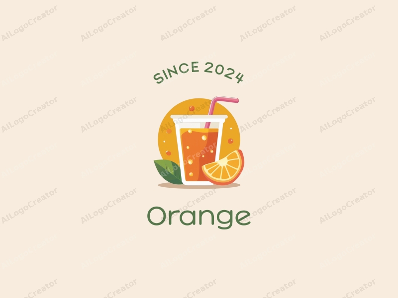 playful design features a vibrant orange, a stylized juice cup, and a cheerful composition combined with a clean background.