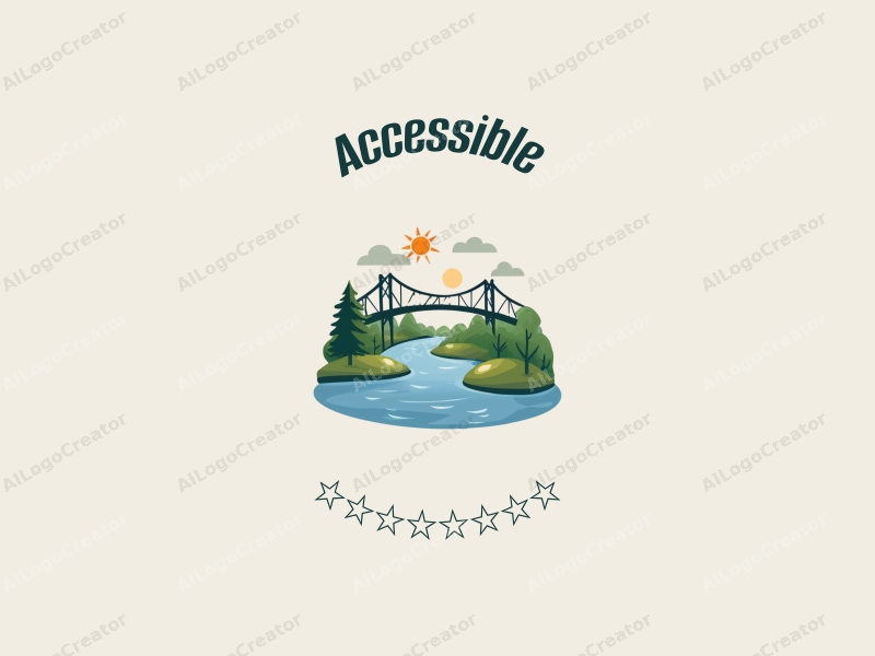 modern design features accessibility elements, stylized bridges, and green spaces combined with a clean background.