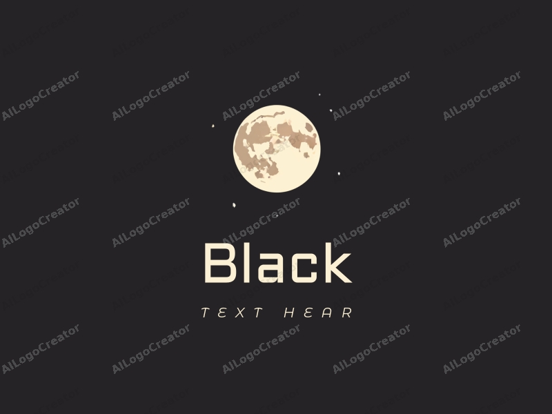 minimalist design features a stylized moon and stars against a black night sky, combined with a clean and simple layout.