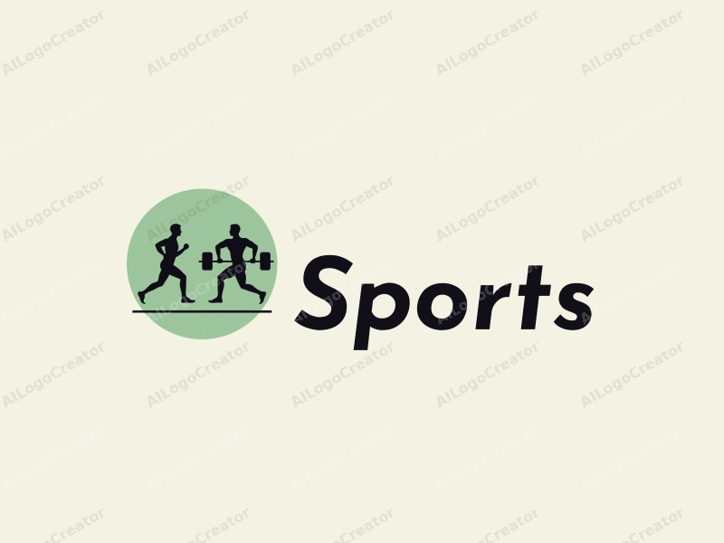 a modern minimalist design featuring stylized silhouettes of a runner and a weightlifter, combined with a clean green background, emphasizing movement and strength.