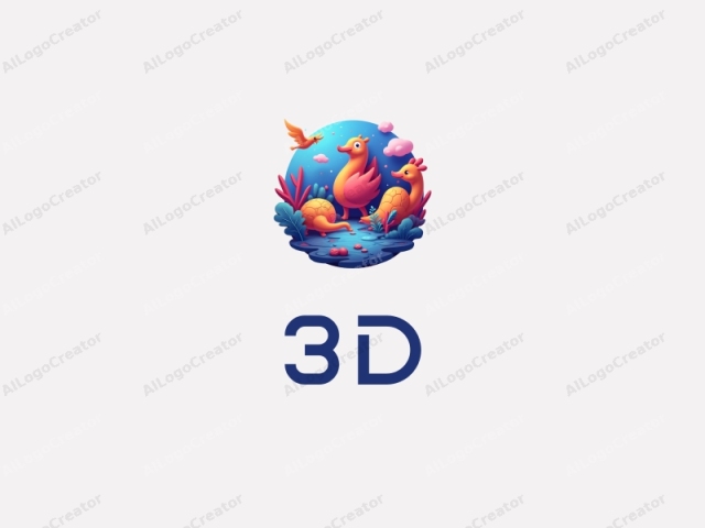 一個現代設計，展示充滿活力的3D動態角色和沉浸式場景，利用多彩的調色板和乾淨的背景。