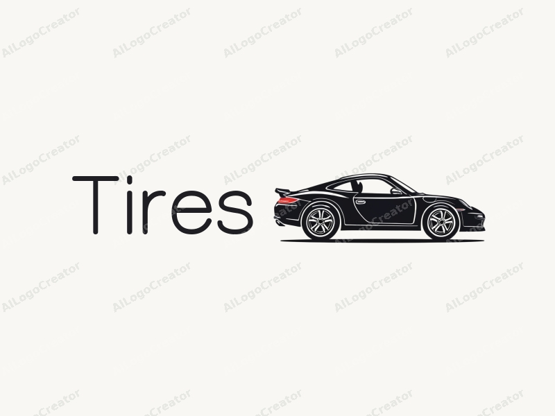 a modern design featuring a stylized car silhouette, overlapping tires and wheels, combined with a clean background.