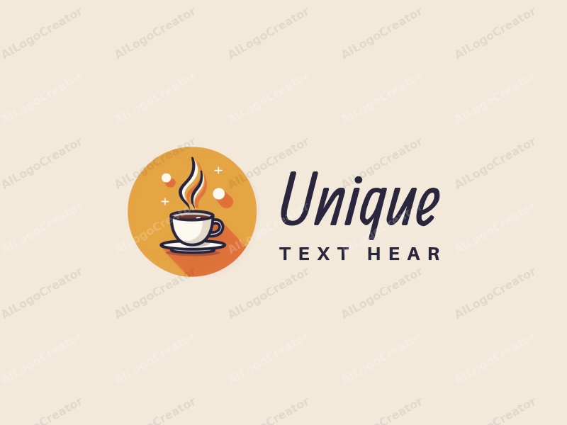 modern design features unique and innovative elements, a stylized coffee cup, and market symbols combined with a clean background.