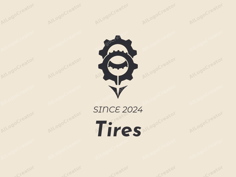 a modern design featuring a stylized tire, an infinity symbol, and a triangle, combined with a clean background.