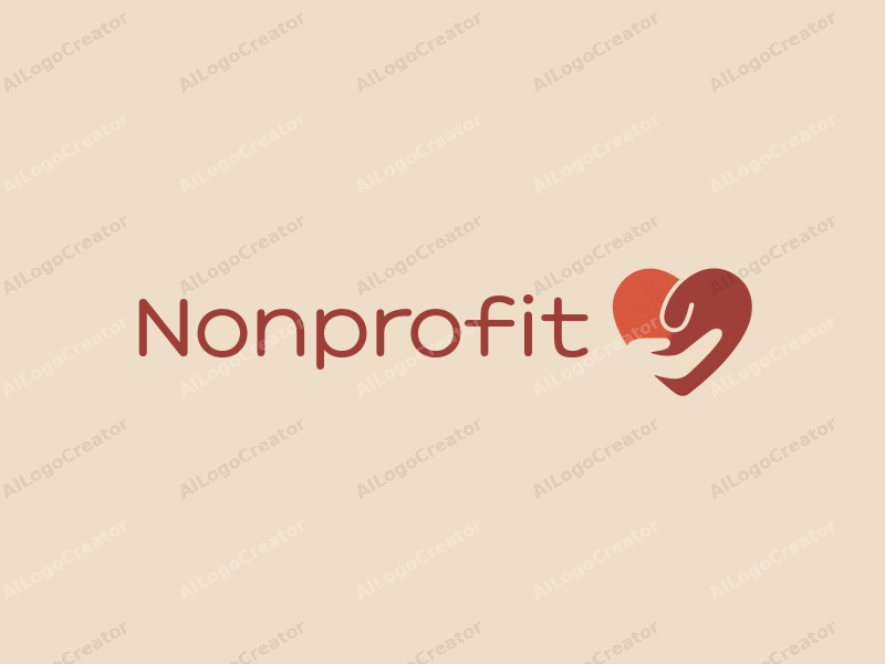 minimalist design features a stylized heart and handshake, representing charity and volunteerism, combined with a clean background and a modern approach.