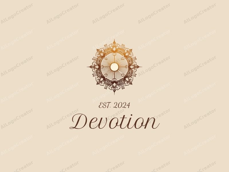 vintage design features elements of faith and prayer intertwined with symbols of spirituality and radiance, using a golden color palette combined with a clean background.