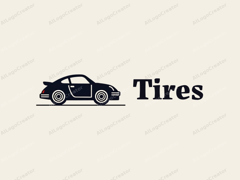 a modern design featuring a stylized car silhouette, overlapping tires and wheels, combined with a clean background.