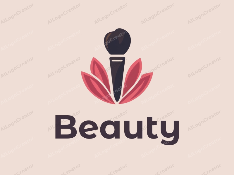 modern design features elegant petals, a stylized makeup brush, and a beauty theme combined with a clean background.