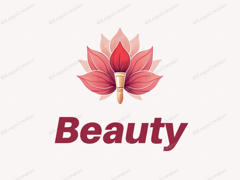 modern design features elegant petals, a stylized makeup brush, and a vibrant color palette combined with a clean background.