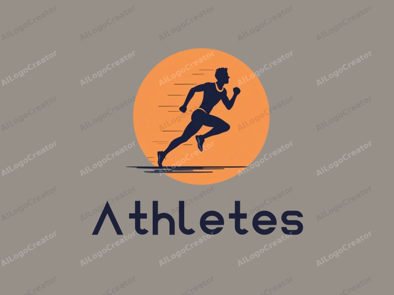 modern design features a dynamic athlete in a sprinting pose, a stylized medal, and a clean background, emphasizing movement and achievement.