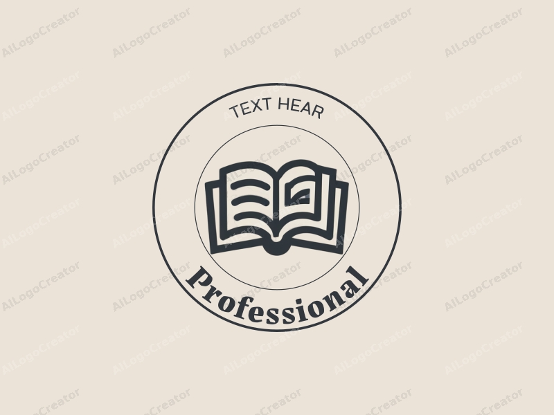 modern design features a stylized book and a certification stamp, combined with a clean background and a professional aesthetic.