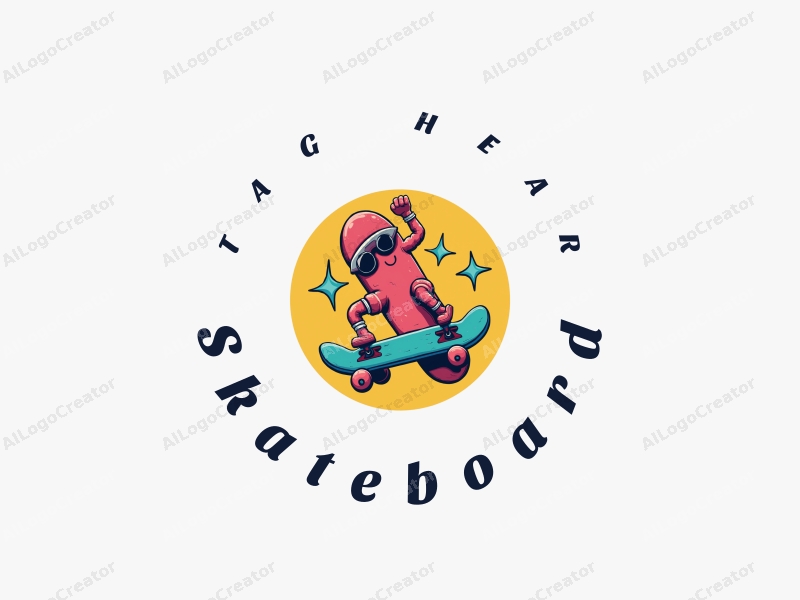 playful design features a vibrant skateboard silhouette with dynamic star elements, combined with a clean background for a fun and energetic feel.