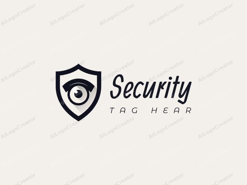 modern design features a stylized shield and eye, combined with a protective shield and surveillance camera, set against a clean background.