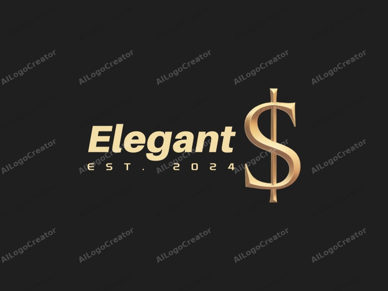 modern design features an elegant dollar sign integrated with minimalist typography, combined with a clean black background.