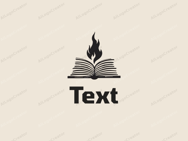 modern design features stylized text and font, an abstract representation of books and ink, combined with a clean background.