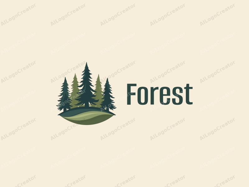 natural design features stylized trees, a serene forest landscape, and a rustic design approach combined with a clean background.