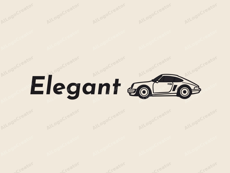 a modern minimalist design featuring elegant and refined elements, a stylized car silhouette, and a clean background, emphasizing the themes of fashion and interior design.