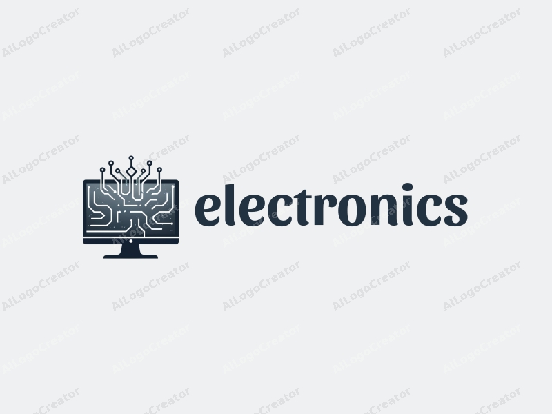 modern design features sleek electronic devices, a stylized computer silhouette, and circuit patterns combined with a clean silver background.