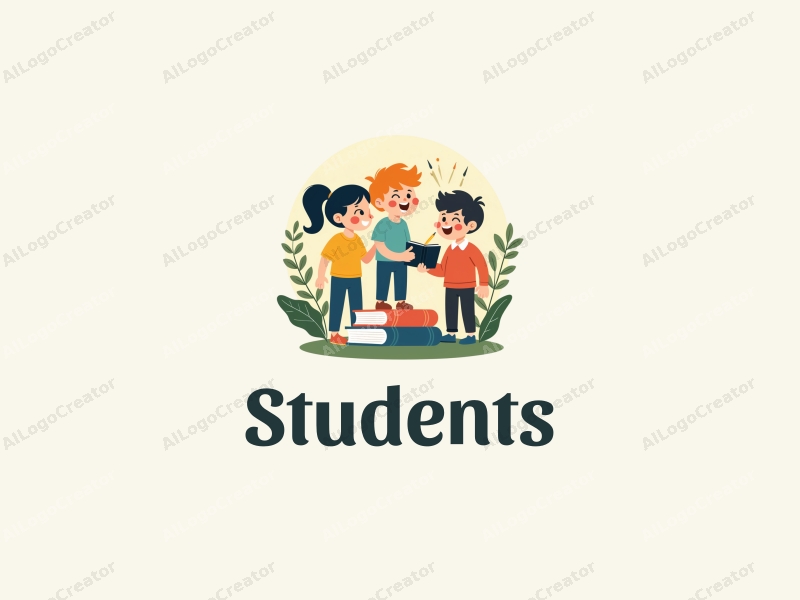 playful design features vibrant colors, stylized students and school elements, along with books and paintbrushes, combined with a clean and harmonious background.