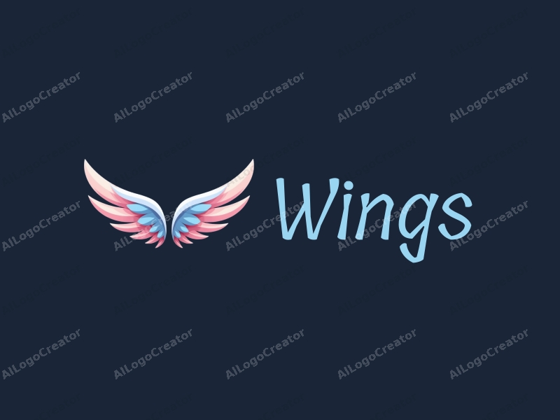 playful design features stylized wings in flight, symbolizing speed and dreams, combined with a clean background.