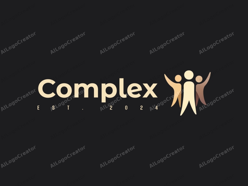 a modern minimalist design featuring stylized figures of people celebrating together, symbolizing collaboration and unity, with a clean black background.