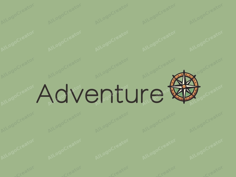 playful design features a stylized compass and map intertwined with adventure elements, set against a clean green background.