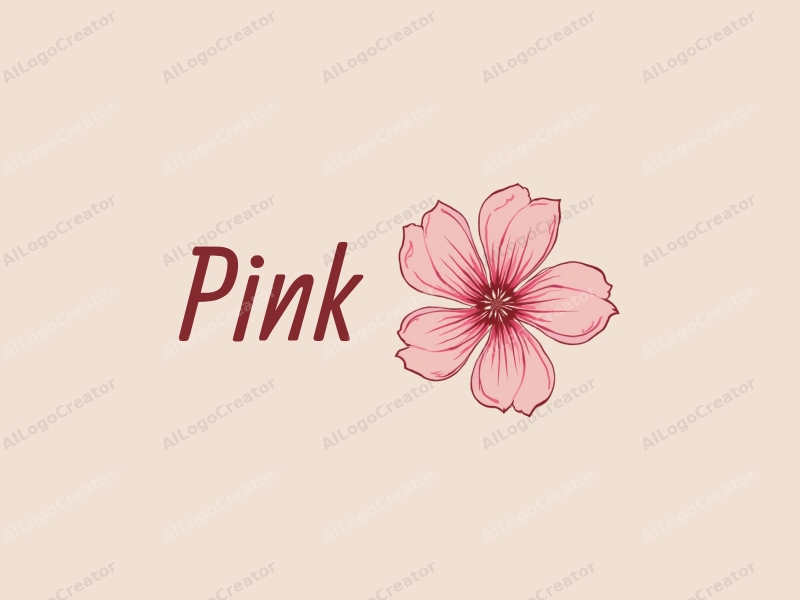 minimalist design features delicate cherry blossom petals, flowing lines, and a soft pink color palette combined with a clean background.