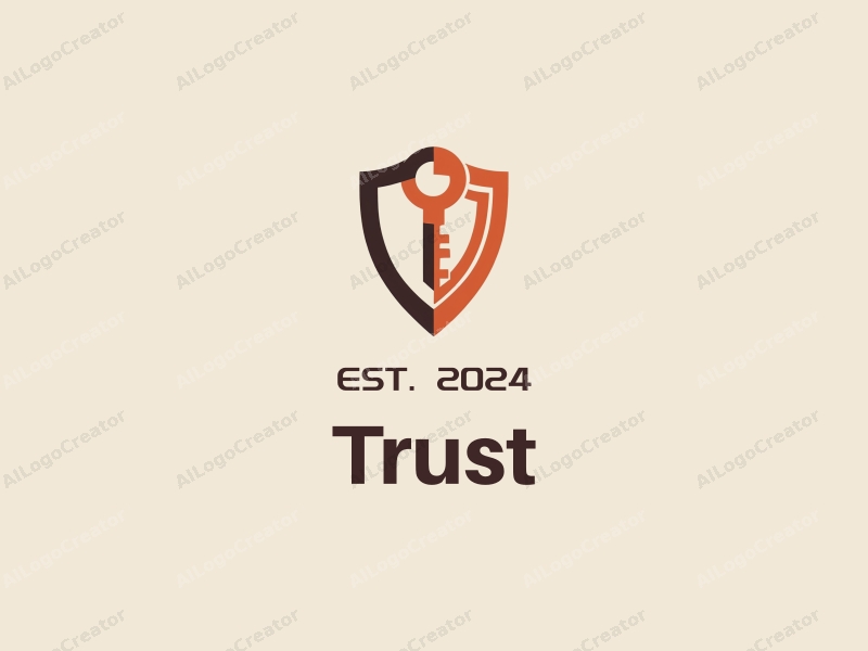 modern design features a stylized key and shield, symbolizing trust and safety, combined with a clean background.