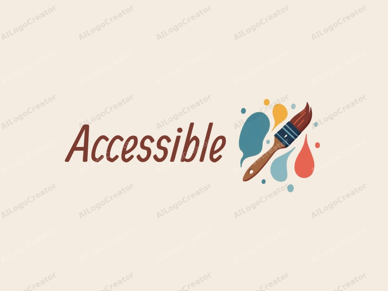 modern design features accessibility elements, a stylized paintbrush and paint, combined with a clean background and a focus on inclusive design.