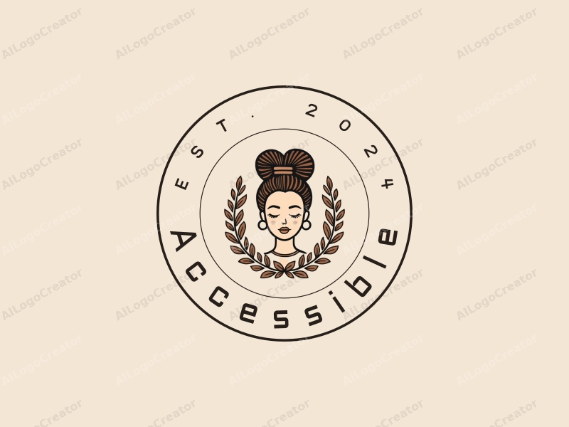 modern design features accessibility elements, inclusive design symbols, handcrafted weaving patterns, and hair accessories, combined with a clean background.