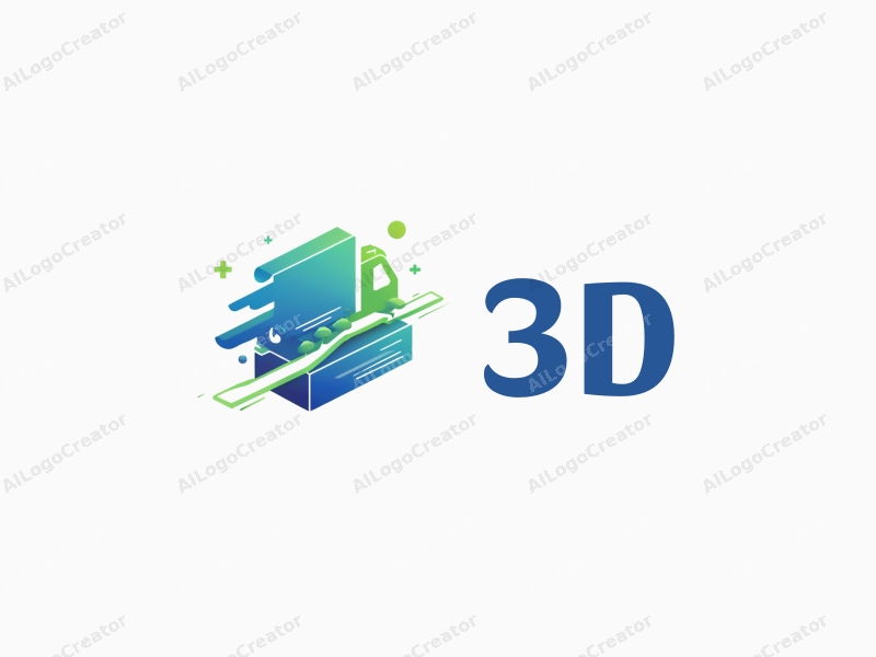 a modern design featuring 3D dynamic elements representing logistics and connectivity, incorporating vibrant blue and green colors, with a clean background and harmonious composition.