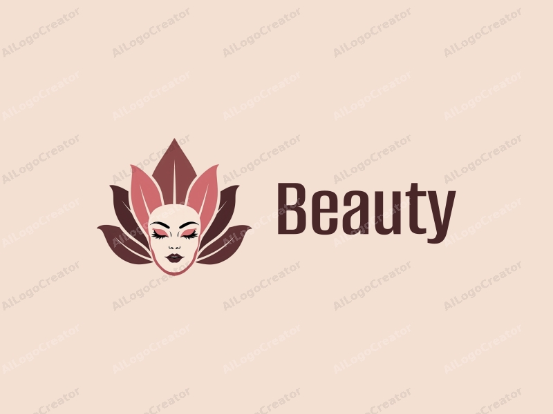 modern design features elegant petals and a stylized mask, combined with a clean background and a focus on beauty and makeup elements.