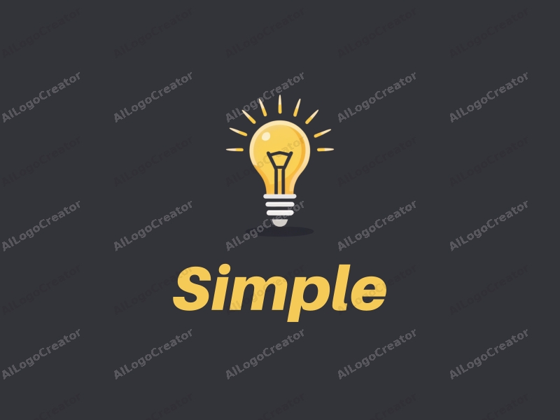 minimalist design features a simple light bulb with a unique perspective, combined with a clean background and a focus on simplicity and elegance.