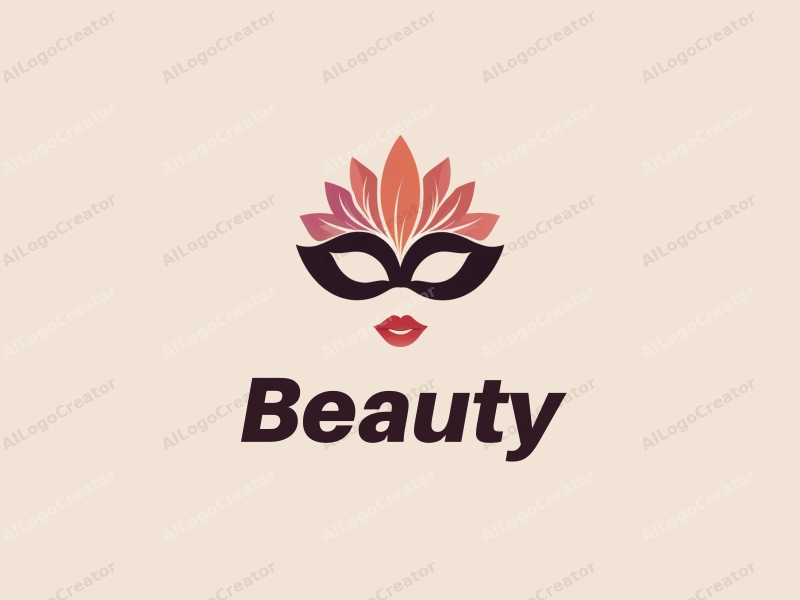 modern design features elegant petals and a stylized mask, combined with a clean background and a focus on beauty and makeup elements.