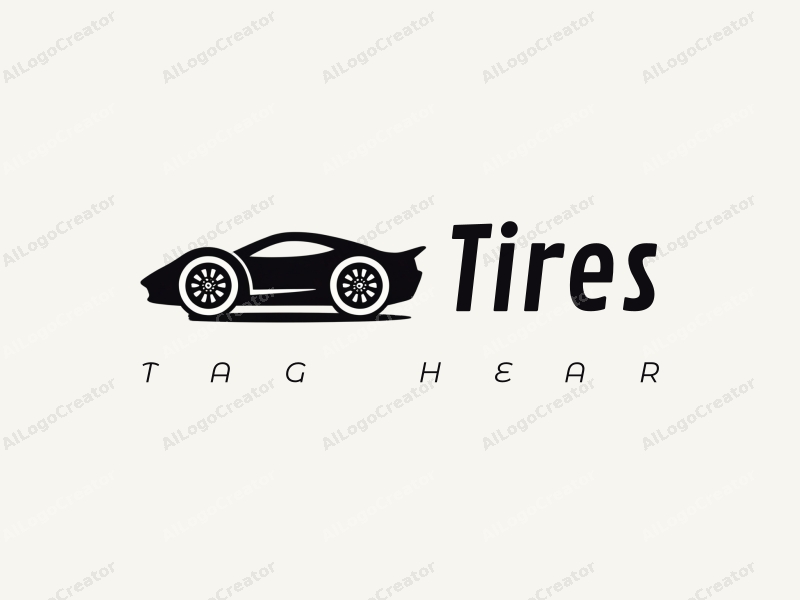 a modern design featuring a stylized car silhouette, overlapping tires and wheels, combined with a clean background.