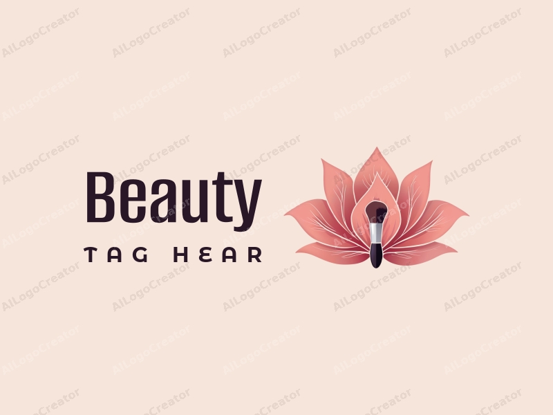 modern design features elegant petals, a stylized makeup brush, and a beauty theme combined with a clean background.