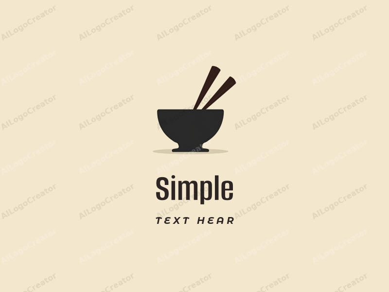 minimalist design features a simple bowl and chopsticks, combined with a clean background and a harmonious composition.