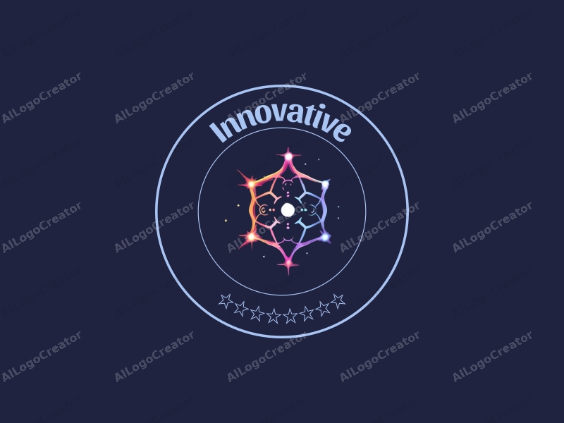 a futuristic design featuring abstract representations of innovation and network, with radiant light effects, using a modern and avant-garde approach combined with a clean background.